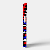 Coques Case-Mate iPhone Spirale rouge blanc de Checker bleu par Kenneth Yo (Verso / Droite)