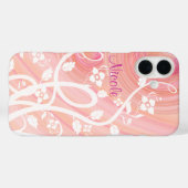 Coques Case-Mate iPhone Spirales de Pêche et rose, Filigree et Fleurs (Verso (horizontal))