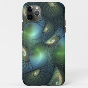 Case-Mate iPhone Case Spirales Turquoise Beige Vert Abstrait Fractal Art