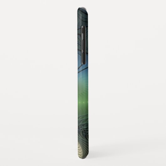 Coques Case-Mate iPhone Spirales Turquoise Beige Vert Abstrait Fractal Art (Dos/Gauche)