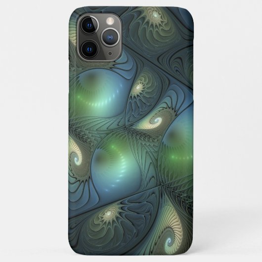 Coques Case-Mate iPhone Spirales Turquoise Beige Vert Abstrait Fractal Art (Dos)