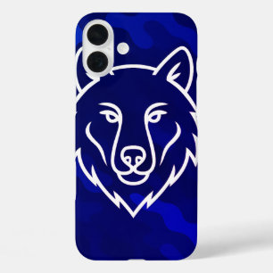 Coques iPhone 16 Plus Spirit Camouflage - White Wolf Line Art