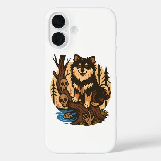 Coques Case-Mate iPhone Spooky Forest Dog with Skulls Horror Art (Verso)