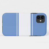 Coques Case-Mate iPhone Sportif Large Blancs De Course Sur Bleu Léger (Dos (Horizontal))