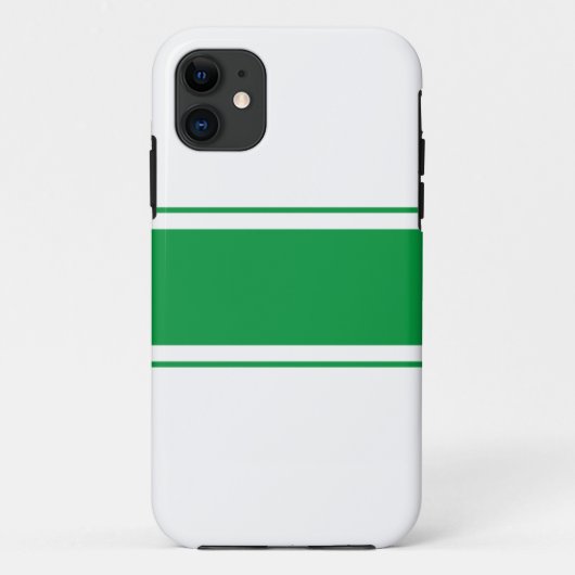 Coques Case-Mate iPhone Sportif Vert Kelly Athlétique Rayures de Course Bl (Dos)