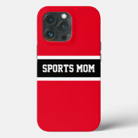 SPORTS MOM amusant Rouge clair Noir Blanc rayures