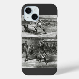 Coque Pour iPhone 15 Sports Vintage, équipes de baseball féminin victor