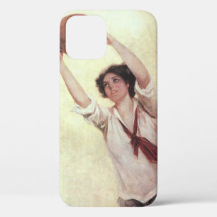 Coques Pour iPhone Sports Vintage, joueuse de basket-ball avec ballon