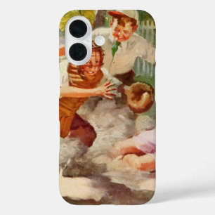 Coques iPhone 16 Sports Vintage, Les Enfants Jouent au Baseball ave