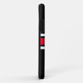 Coques Case-Mate iPhone Sporty Bright Red White Racing Stripes Sur Black (Dos/Droite)
