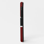 Coques Case-Mate iPhone Sporty Deep Red Black White Athletic Stripes Texte (Dos/Gauche)