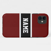 Coques Case-Mate iPhone Sporty Deep Red Black White Athletic Stripes Texte (Dos (Horizontal))