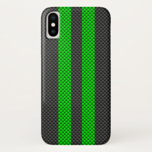 Etui iPhone Case-Mate Sporty Green Carbon Fiber Style Racing Stripes