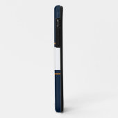 Coques Case-Mate iPhone Sporty Large Blanc Orange Marine Blue Racing Strip (Dos/Gauche)