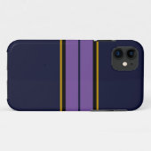 Coques Case-Mate iPhone Sporty Navy Blue Twin Bold Purple Racing Stripes (Dos (Horizontal))