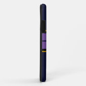 Coques Case-Mate iPhone Sporty Navy Blue Twin Bold Purple Racing Stripes (Dos/Droite)
