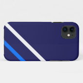 Coques Case-Mate iPhone Sporty Navy Slim Bleu Bleu Bleu Blancs Stripes (Dos (Horizontal))