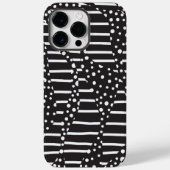 Coques Case-Mate iPhone Spots et bandes 2 en blanc sur noir (Verso)