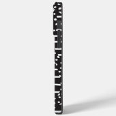 Coques Case-Mate iPhone Spots et bandes 2 en blanc sur noir (Verso / Gauche)