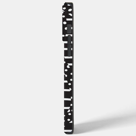 Coques Case-Mate iPhone Spots et bandes 2 en blanc sur noir (Verso / Gauche)