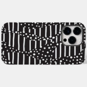 Coques Case-Mate iPhone Spots et bandes 2 en blanc sur noir (Verso (horizontal))