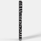 Coques Case-Mate iPhone Spots et bandes 2 en blanc sur noir (Verso / Droite)