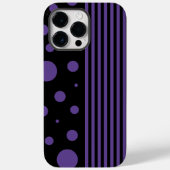 Coques Case-Mate iPhone Spots et rayures en violet et noir (Verso)
