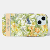 Coques Case-Mate iPhone Spring Floral & Bluebird Pastel Jaune Nom personna (Verso (horizontal))