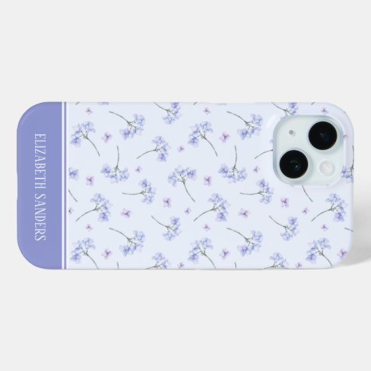 Coques Case-Mate iPhone Spring Purple Flowers Pattern (Verso (horizontal))
