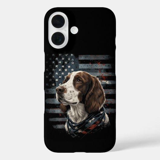 Coques Case-Mate iPhone Springer Spaniel Chien Drapeau Américain (Verso)