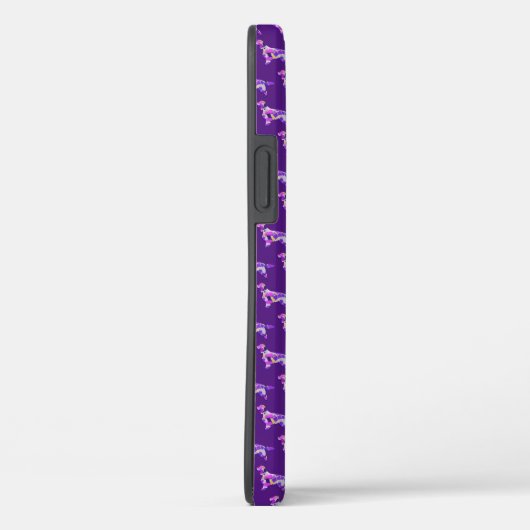 Coques Case-Mate iPhone Springer Spanien Chien Violet Silhouette Monogramm (Verso / Droite)