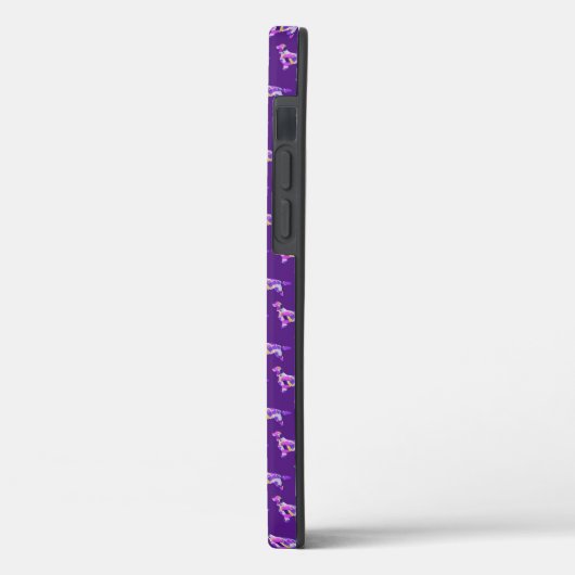 Coques Case-Mate iPhone Springer Spanien Chien Violet Silhouette Monogramm (Verso / Gauche)