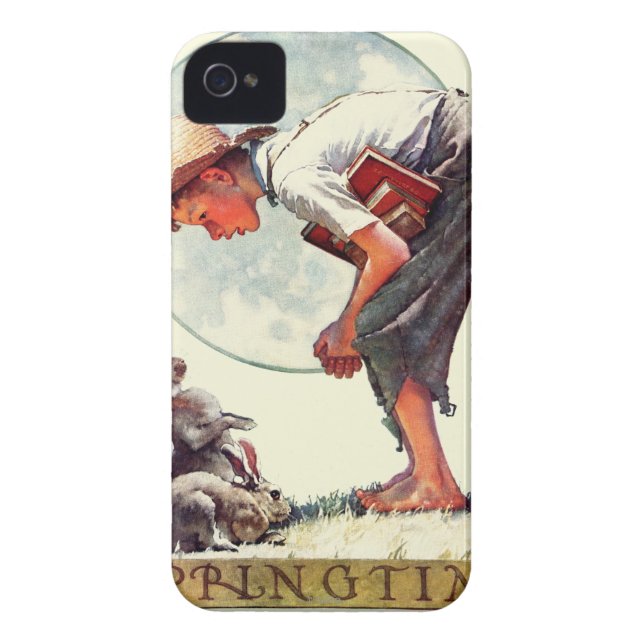 Coques Case-Mate iPhone Springtime, garçon 1935 avec le lapin (Dos)
