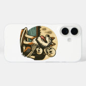 Coques Case-Mate iPhone Squelette avec chien sur un lac hanté d'art d'horr (Verso (horizontal))