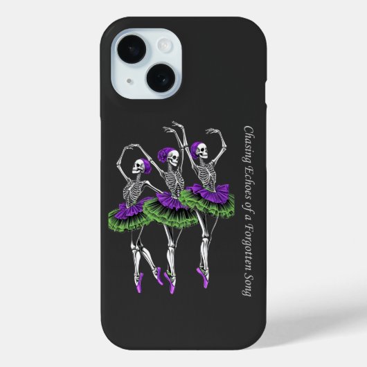 Coques Case-Mate iPhone Squelette de ballerine pourpre vert poursuivant le (Verso)
