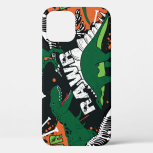 Case-Mate iPhone Case Squelette de dinosaure, motif sans soudure grunge.