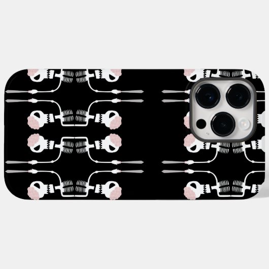 Coques Case-Mate iPhone Squelette d'Halloween avec épée (Verso (horizontal))