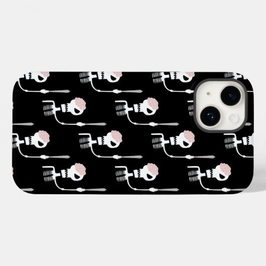 Coques Case-Mate iPhone Squelette d'Halloween avec épée (Verso (horizontal))