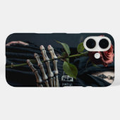 Coques Case-Mate iPhone Squelette gothique Rose Halloween (Verso (horizontal))