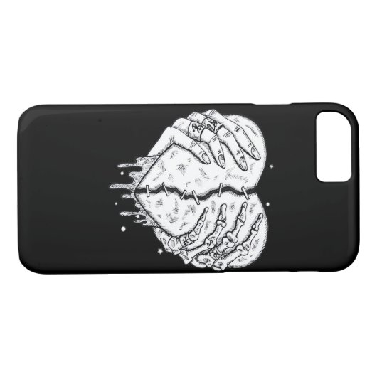 Coques Case-Mate iPhone Squelette Mains Coeur - Coeur gothique Classique (Dos (Horizontal))