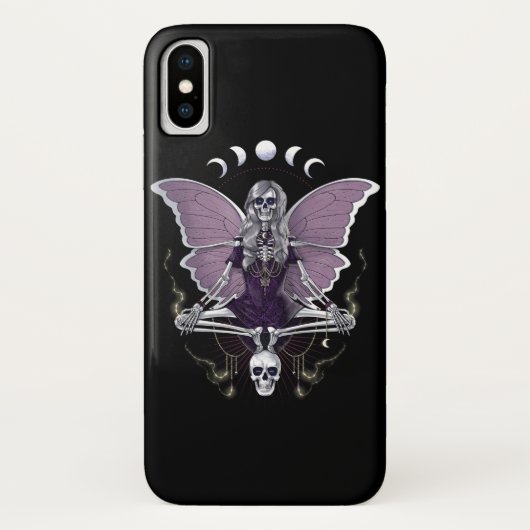Coques Case-Mate iPhone Squelette papillon Goth (Dos)