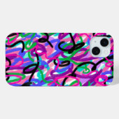 Coques Case-Mate iPhone Squiggles colorés Art Abstrait (Verso (horizontal))