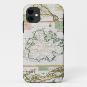 Coque Case-Mate Pour iPhone St Kitts, Antigua et Bermudes, détail d'une carte