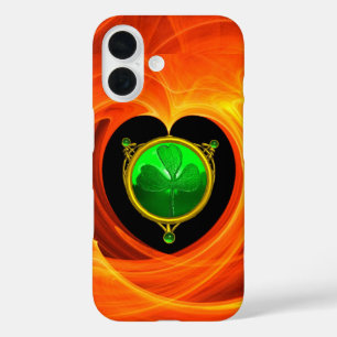 COQUES iPhone 16  ST PATRICK'S DAY CELTIC COEUR AVEC SHAMROCK