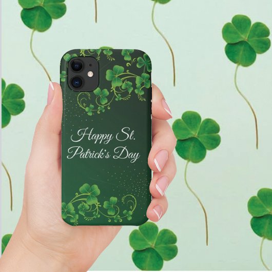 Coques Case-Mate iPhone St. Patrick's Day Green Vine Shamrock Irish Party