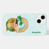 Coques Case-Mate iPhone St. Patrick's Day Whimsical Arc-en-ciel et trèfle (Verso (horizontal))