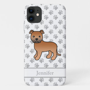 Case-Mate iPhone Case Staffie anglais rouge mignon Chien de dessin animé