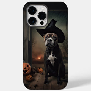 Coque Pour Pour iPhone 14 Pro Max Staffordshire Terrier Citrouilles Halloween effray