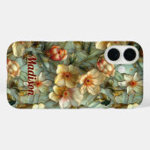 Coques Case-Mate iPhone Stained glass flowers beige (Verso (horizontal))