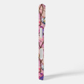 Coques Case-Mate iPhone Stained glass pink purple flowers  (Verso / Droite)